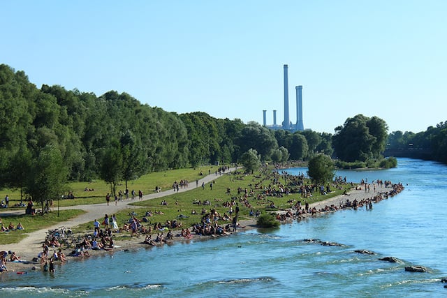 Rio Isar em Munique Rio Isar em Munique